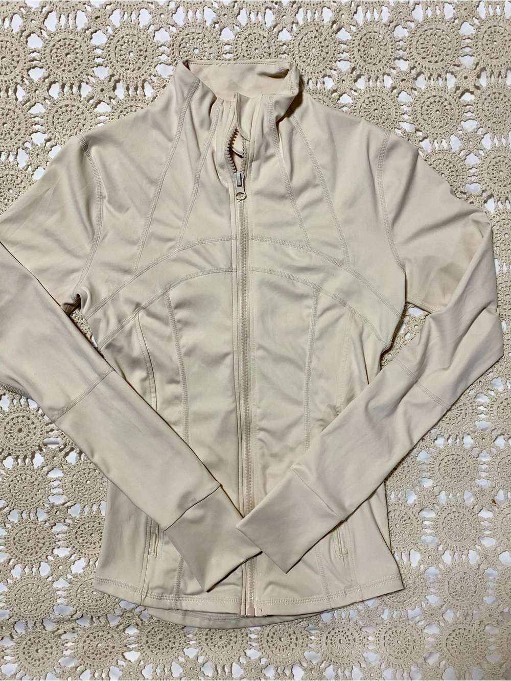 Women's Cream Full-Zip bbl style Active Jacket